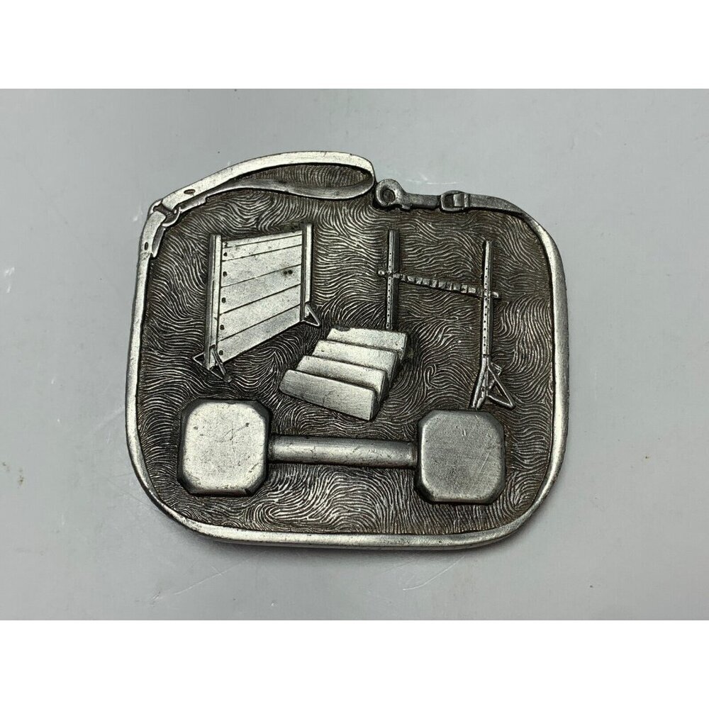 VINTAGE - 1976 Bergamot Brass Works Basic Training Obstacle Course Belt Buckle